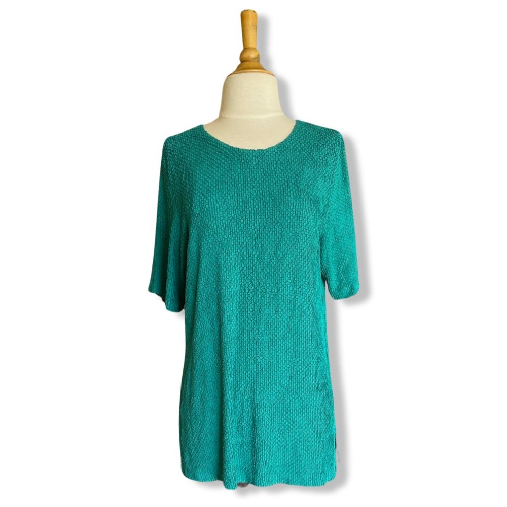 SHARADE of California Vintage Turquoise Textured Top / Mini Dress
